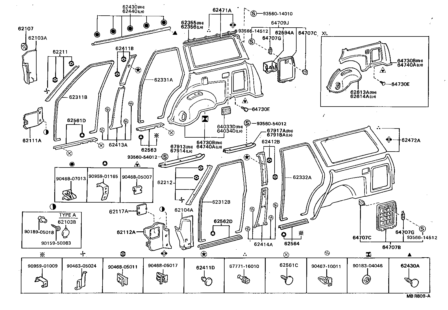 62311-22011-03 WEATHERSTRIP, FRONT DOOR OPENING TRIM, RH product image