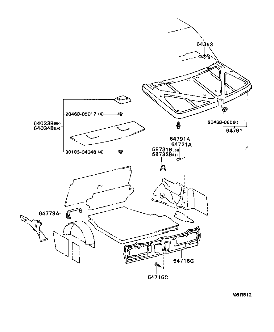 64033-22040-16 GRILLE SUB-ASSY, REAR SPEAKER, RH product image
