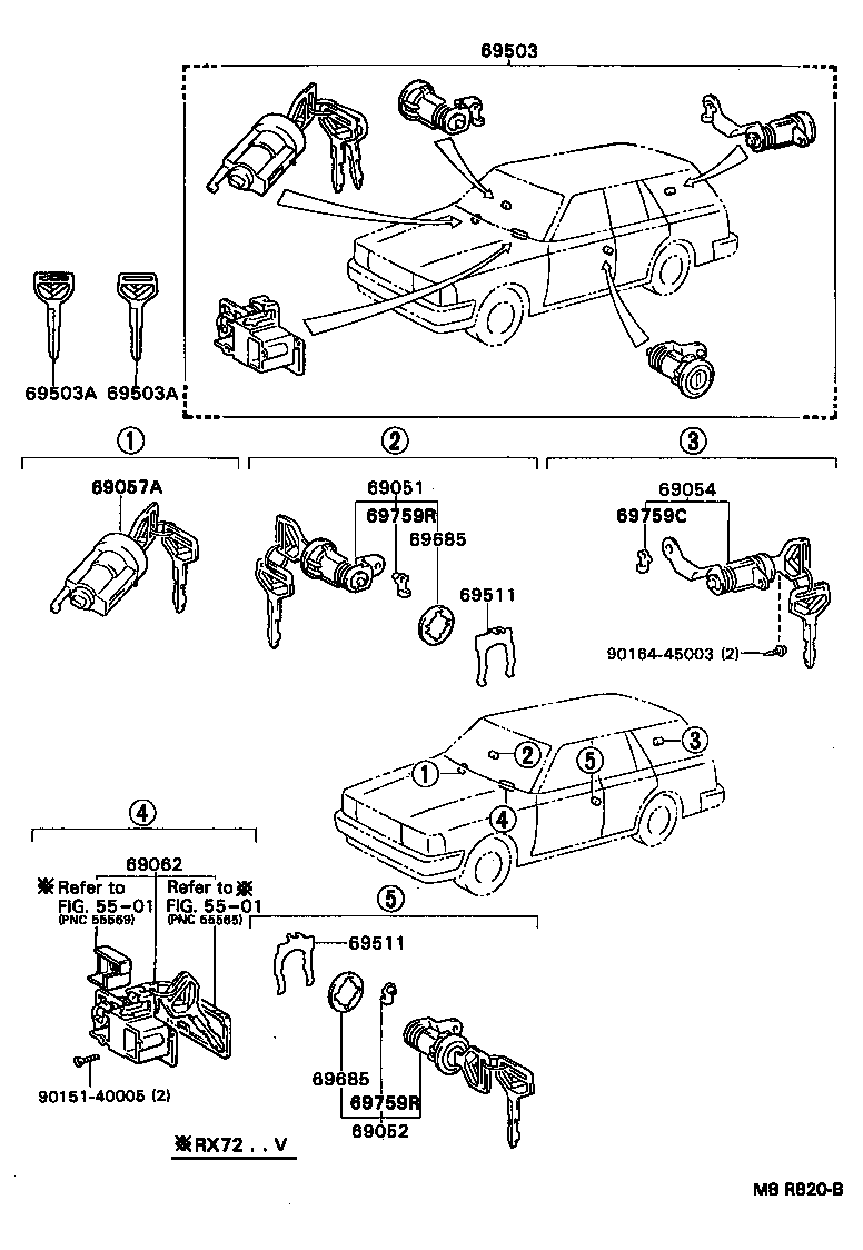 69005-22830 CYLINDER SET, LOCK product image