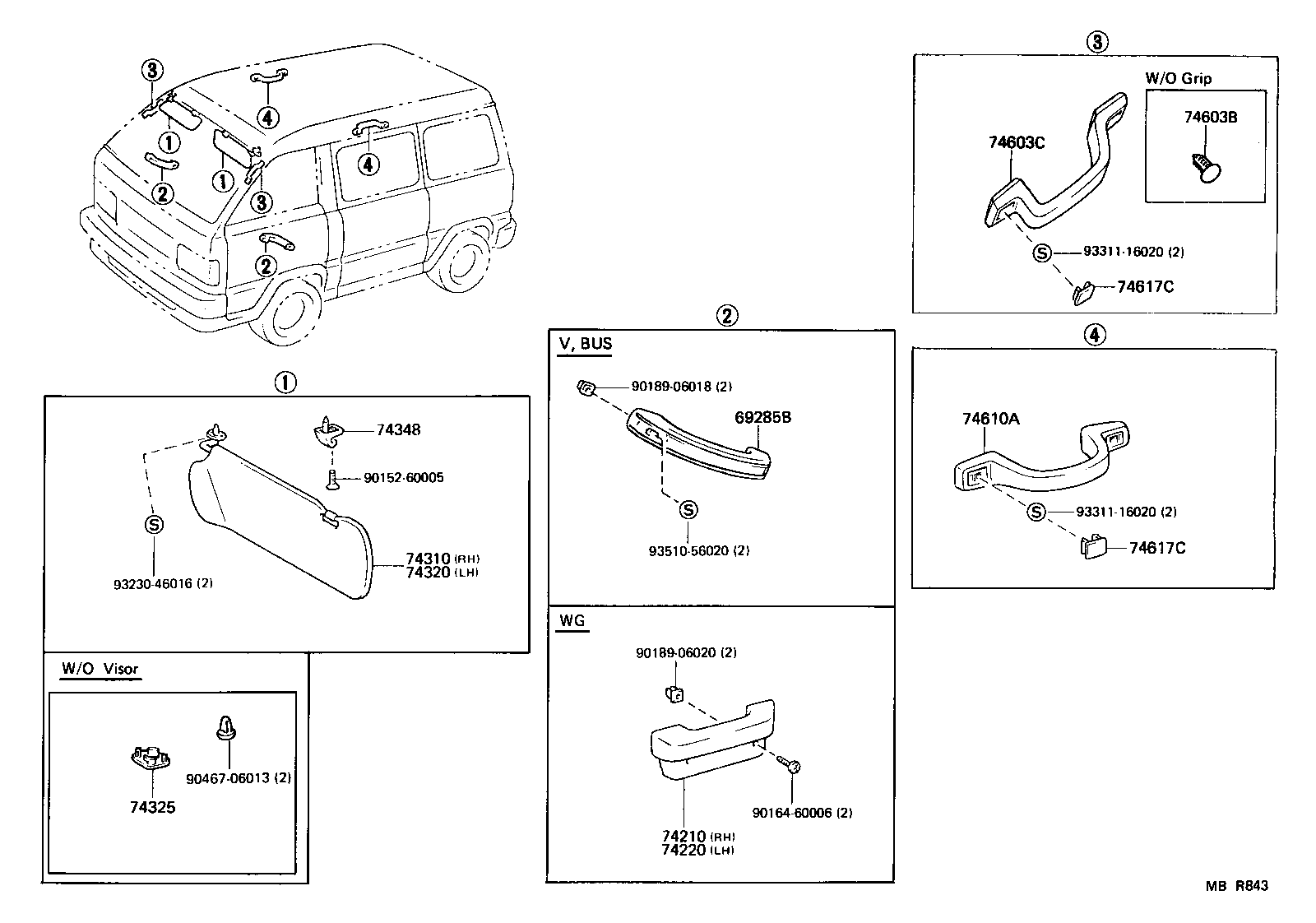 74348-12020-B0 HOLDER, VISOR product image