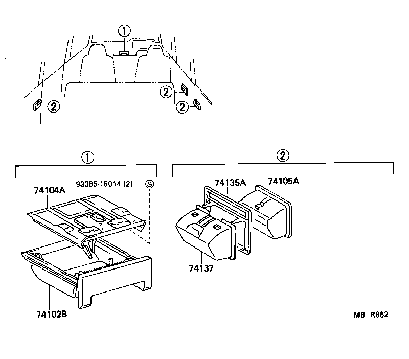 74102-95702-03 BOX SUB-ASSY, FRONT ASH RECEPTACLE product image