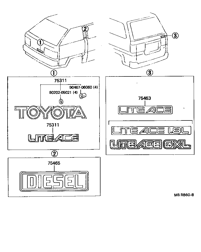 75441-95713 PLATE, REAR NAME, NO.4 (GRADE MARK) product image