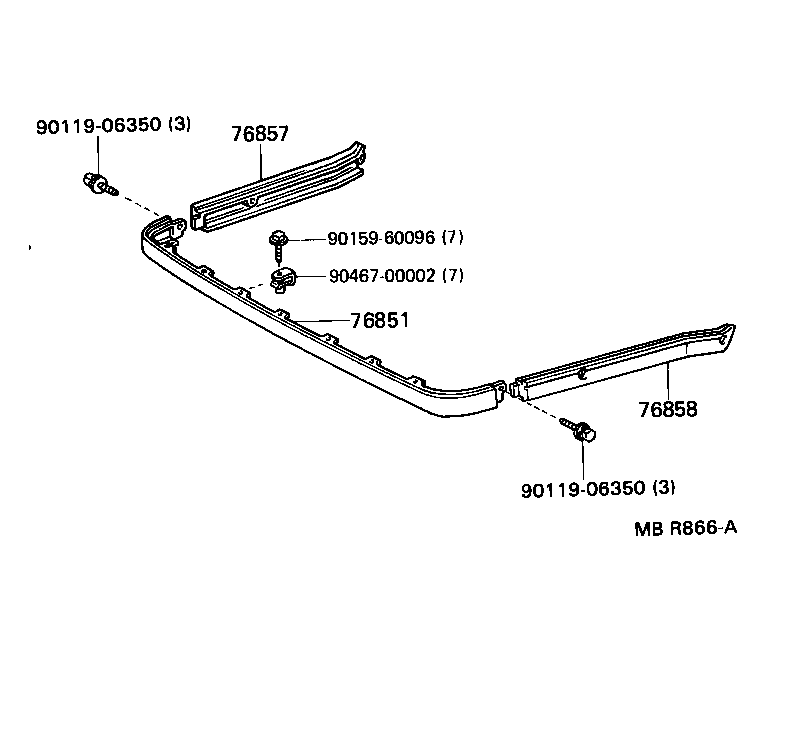 76085-27900 SPOILER SUB-ASSY, REAR product image