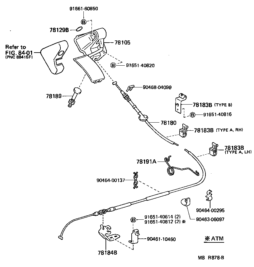 78472-95700 SUPPORT, THROTTLE CONTROL CABLE product image