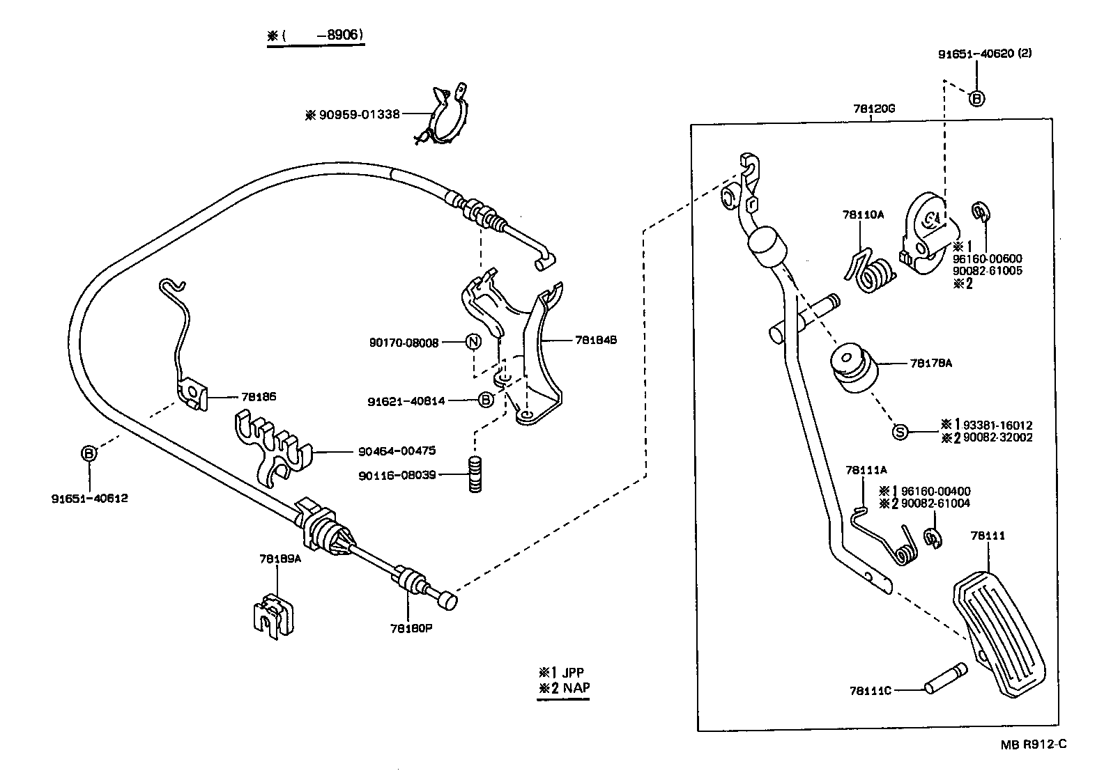 Toyota 78120-01030 ROD ASSY, ACCELERATOR PEDAL