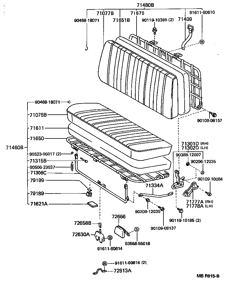 71014-95422 FRAME SUB-ASSY, FRONT SEAT BACK, LH product image