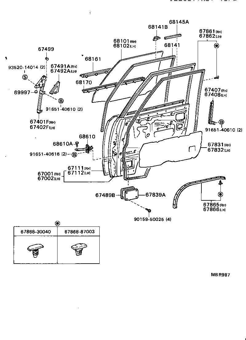 67401-87002 FRAME SUB-ASSY, FRONT DOOR, FRONT LOWER RH product image