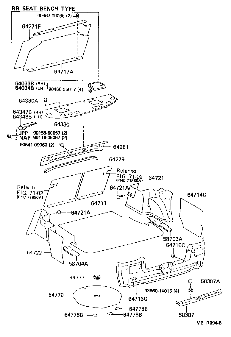 Toyota 58387-03010-B0 PLATE, REAR FLOOR FINISH