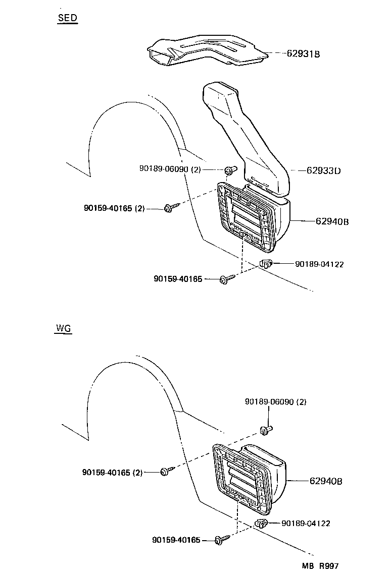 62940-03010 DUCT ASSY, QUARTER VENT, LH product image