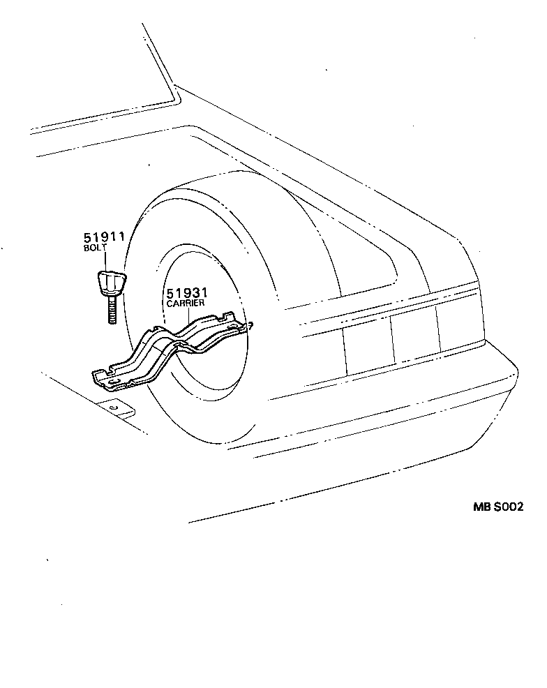 51910-40010 BOLT ASSY, SPARE WHEEL MOUNTING product image