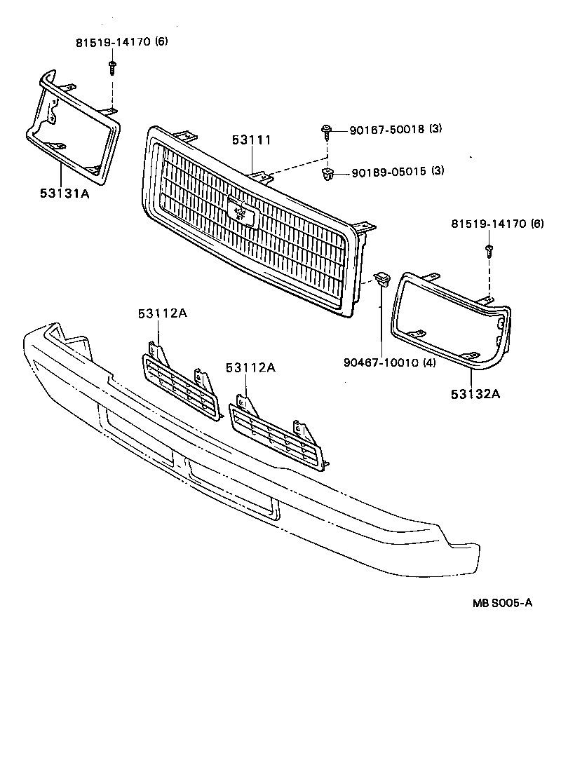 53100-91403 GRILLE, RADIATOR product image
