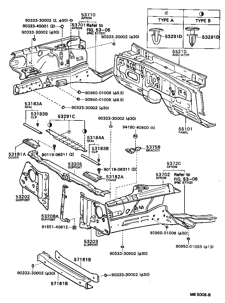 53701-40010 APRON SUB-ASSY, FRONT FENDER, RH product image