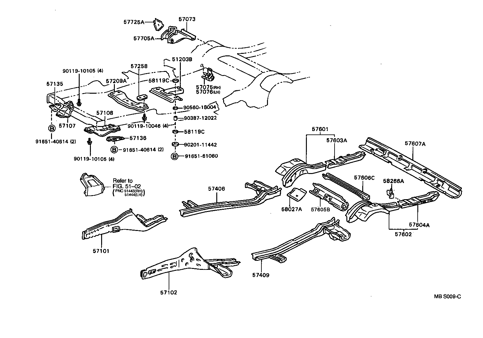 57136-40010 PLATE, STRUT BAR BRACKET, UPPER LH product image