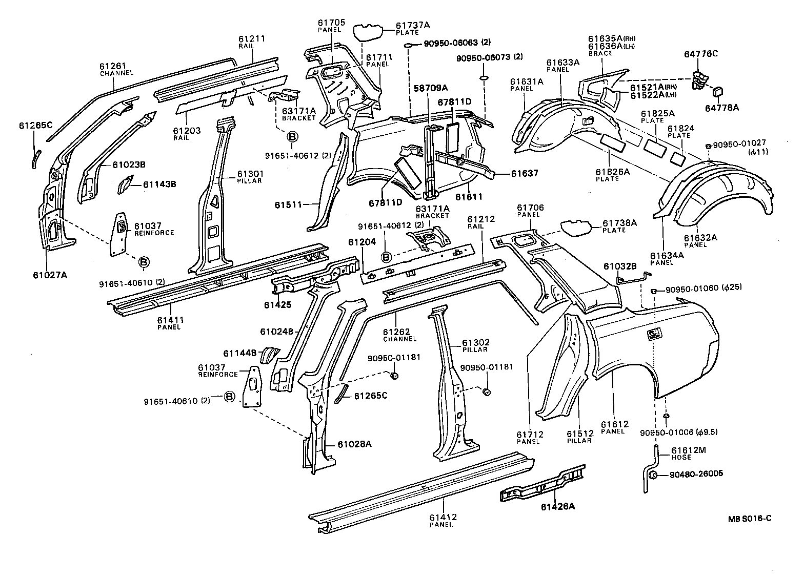 62025-91401 FRAME SUB-ASSY, SIDE WINDOW, LH product image