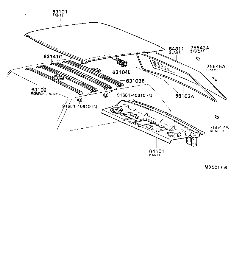64801-40050 GLASS, BACK WINDOW product image