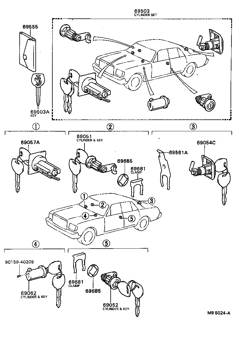 69005-40030 CYLINDER SET, LOCK product image