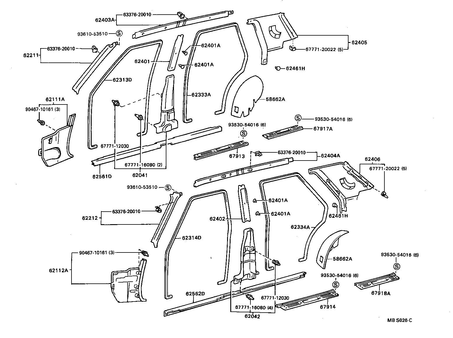 62333-91406-04 TRIM, REAR DOOR OPENING, RH product image