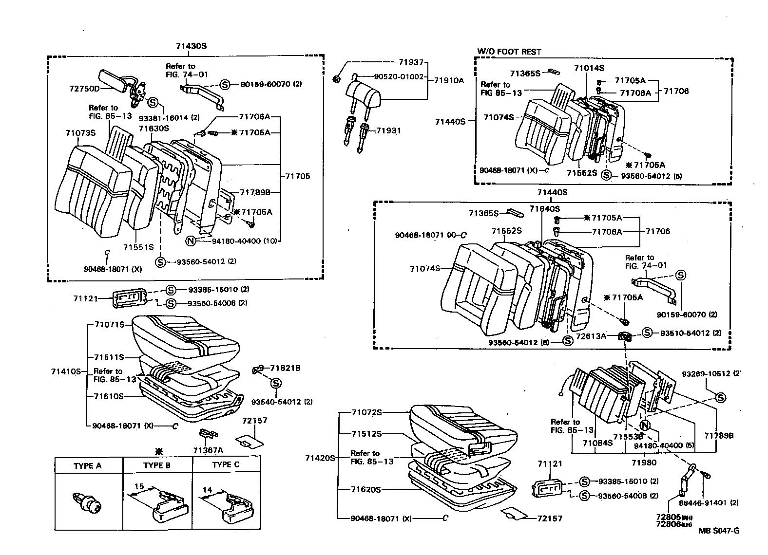 71014-40020 FRAME SUB-ASSY, FRONT SEAT BACK, LH product image