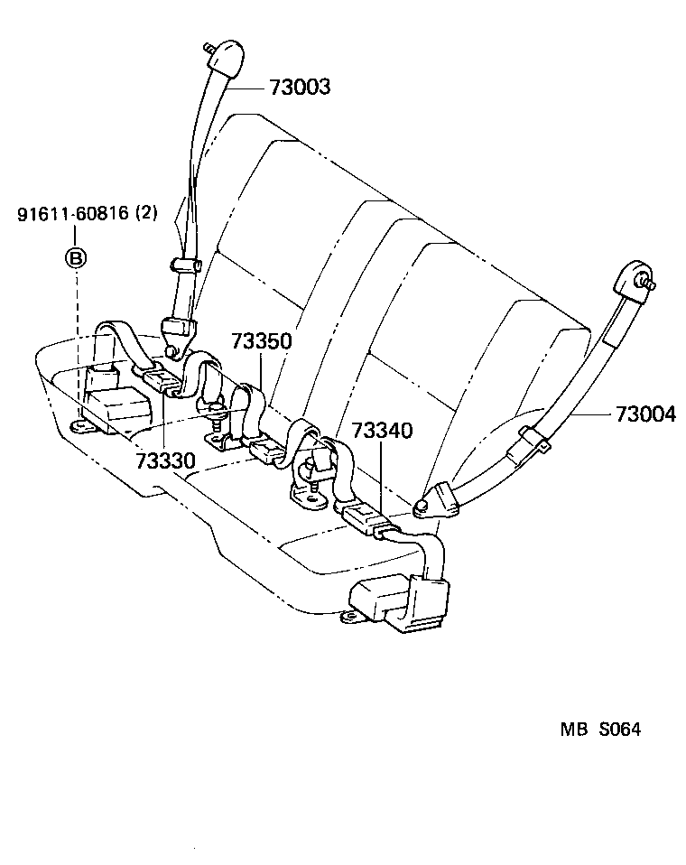 73022-16010 LEVER SUB-ASSY, SEAT BELT COMFORT, LH product image