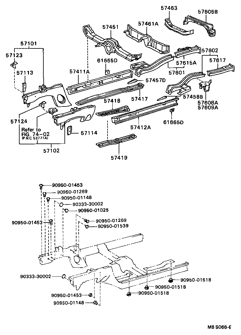 57412-20190 MEMBER, FLOOR SIDE, INNER LH product image