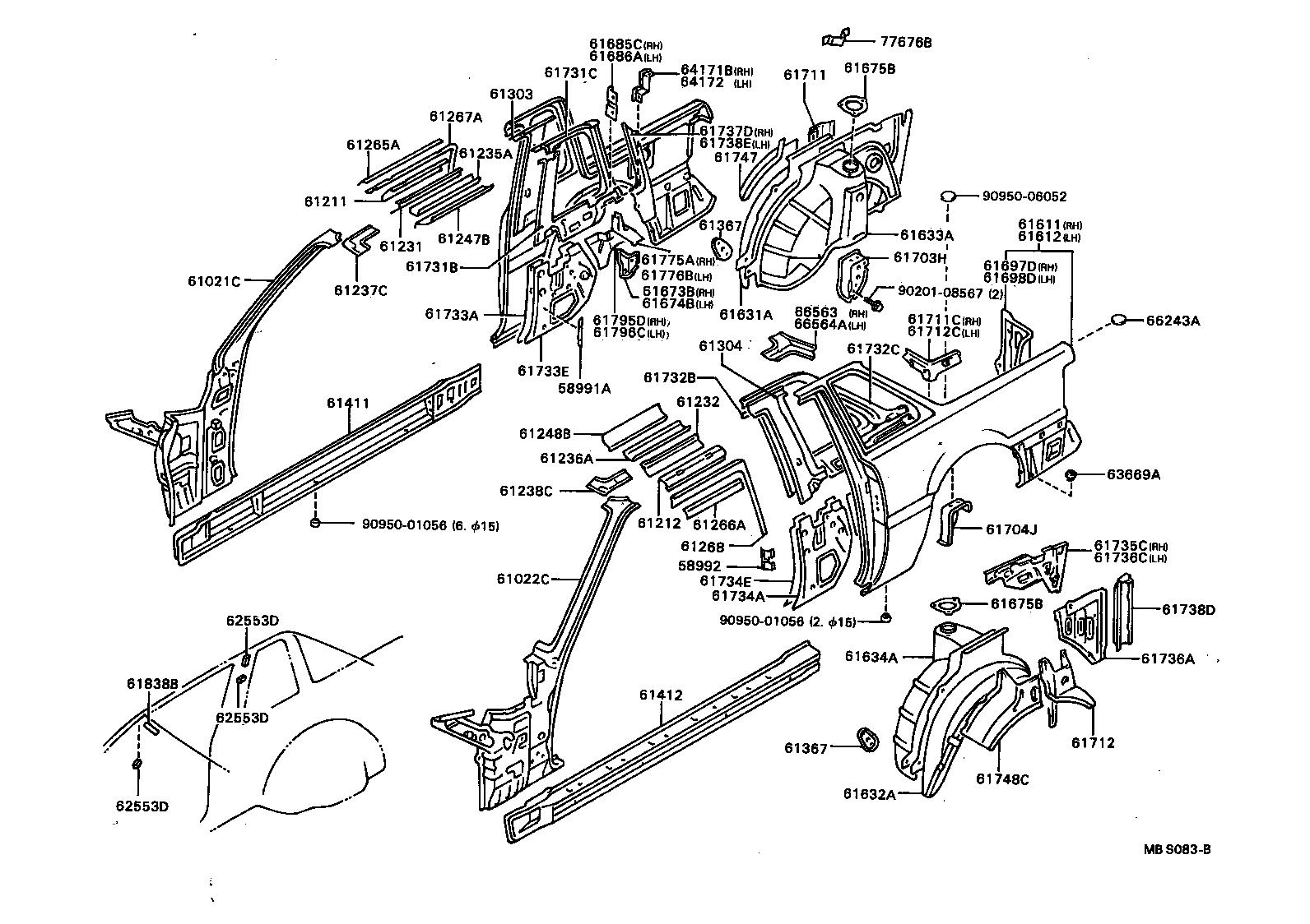 61601-24906 PANEL, QUARTER, RH product image