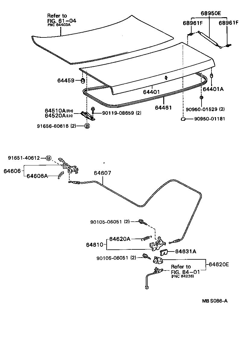 64520-91F01 HINGE ASSY, LUGGAGE COMPARTMENT DOOR, LH product image