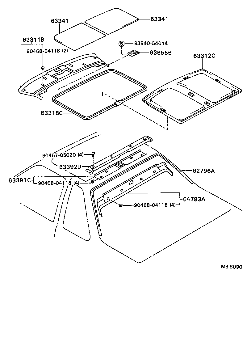 63341-91F01 PAD, ROOF SILENCER, NO.1 product image