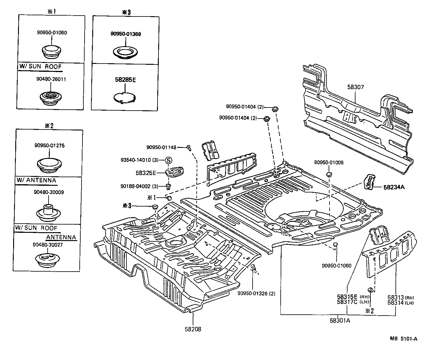 Toyota 58307-03020 PANEL SUB-ASSY, BODY LOWER BACK