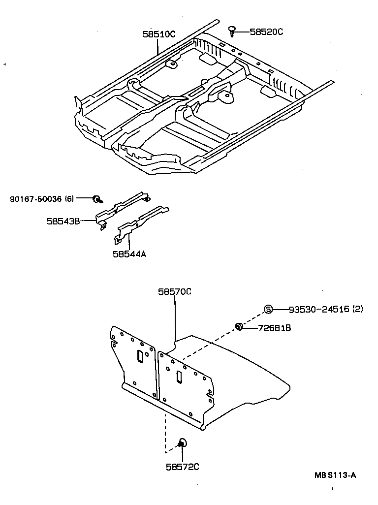 58544-20010 BRACKET, FLOOR CARPET, LH product image