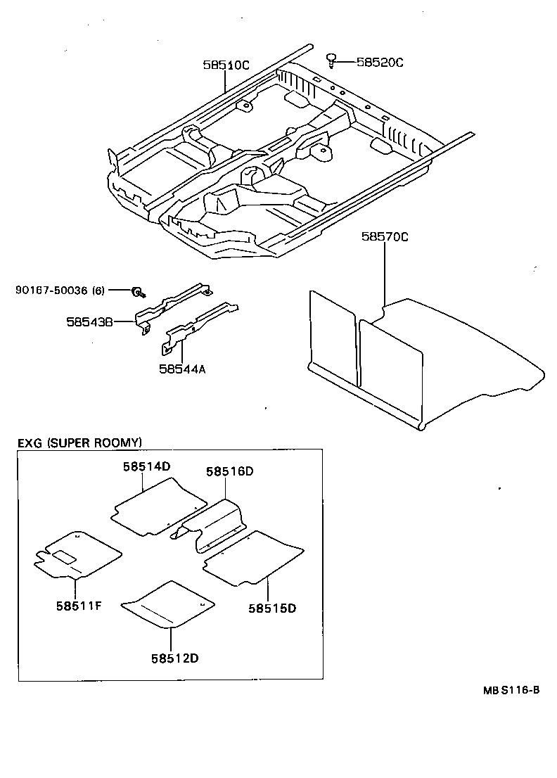 58571-20060-06 CARPET ASSY, REAR FLOOR product image