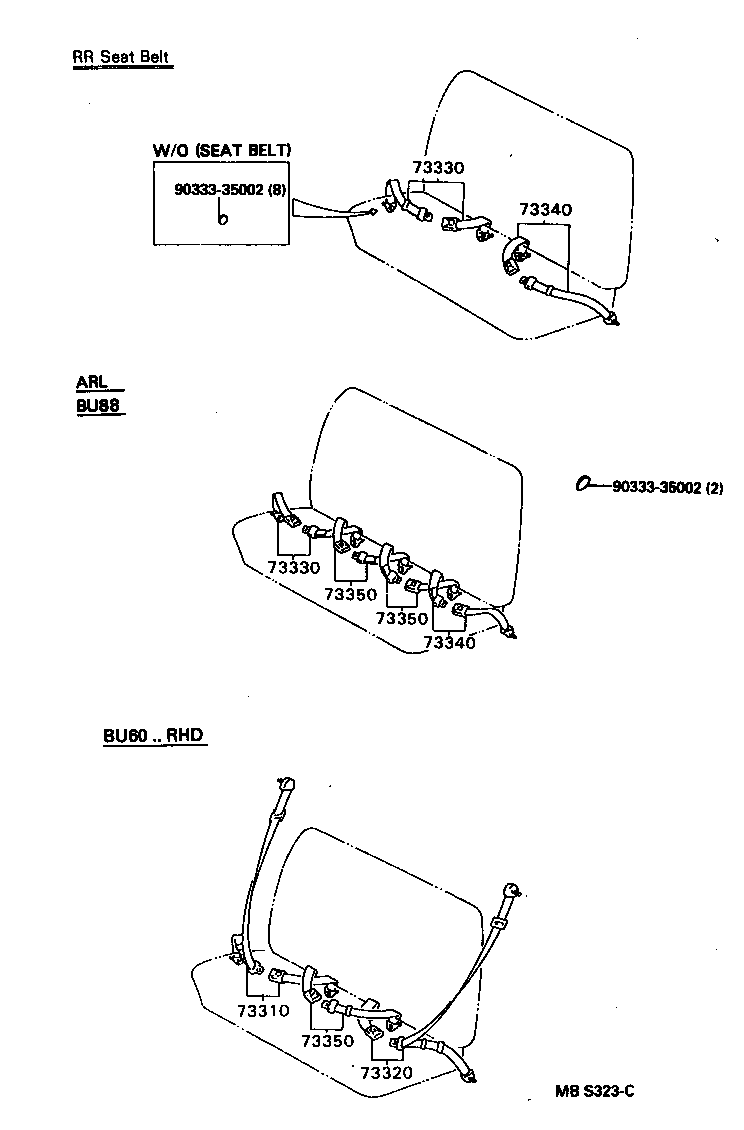 73240-37010-06 BELT ASSY, FRONT SEAT INNER, LH product image