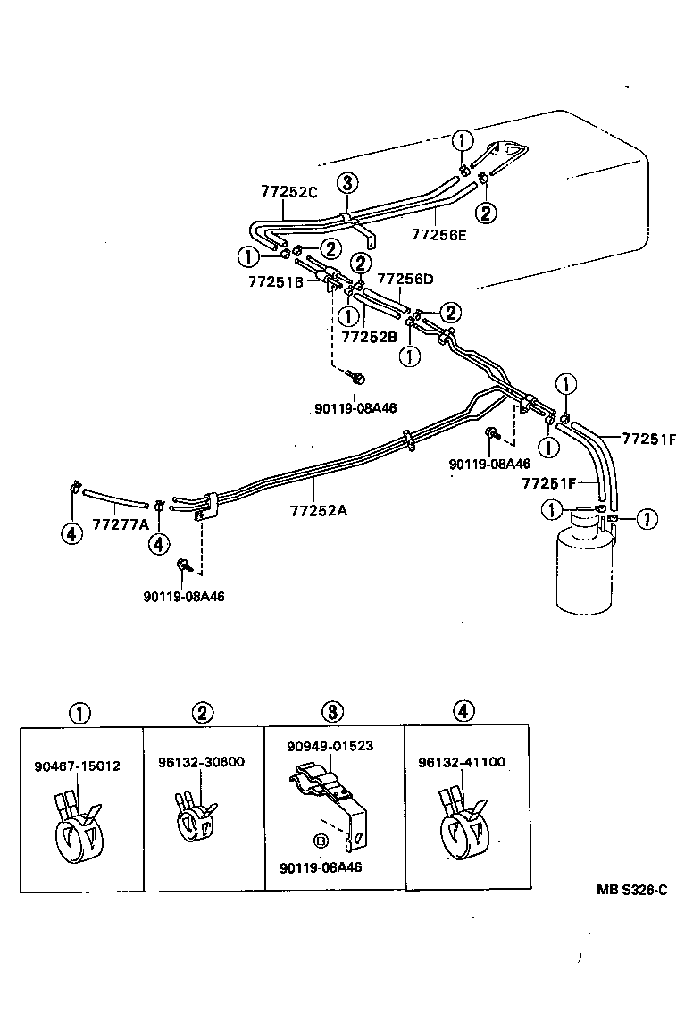 77017-36360 TUBE SUB-ASSY, FUEL TANK VENT product image
