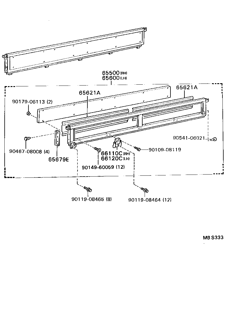 65313-95408 PANEL, FLOOR FRONT CORNER, RH product image