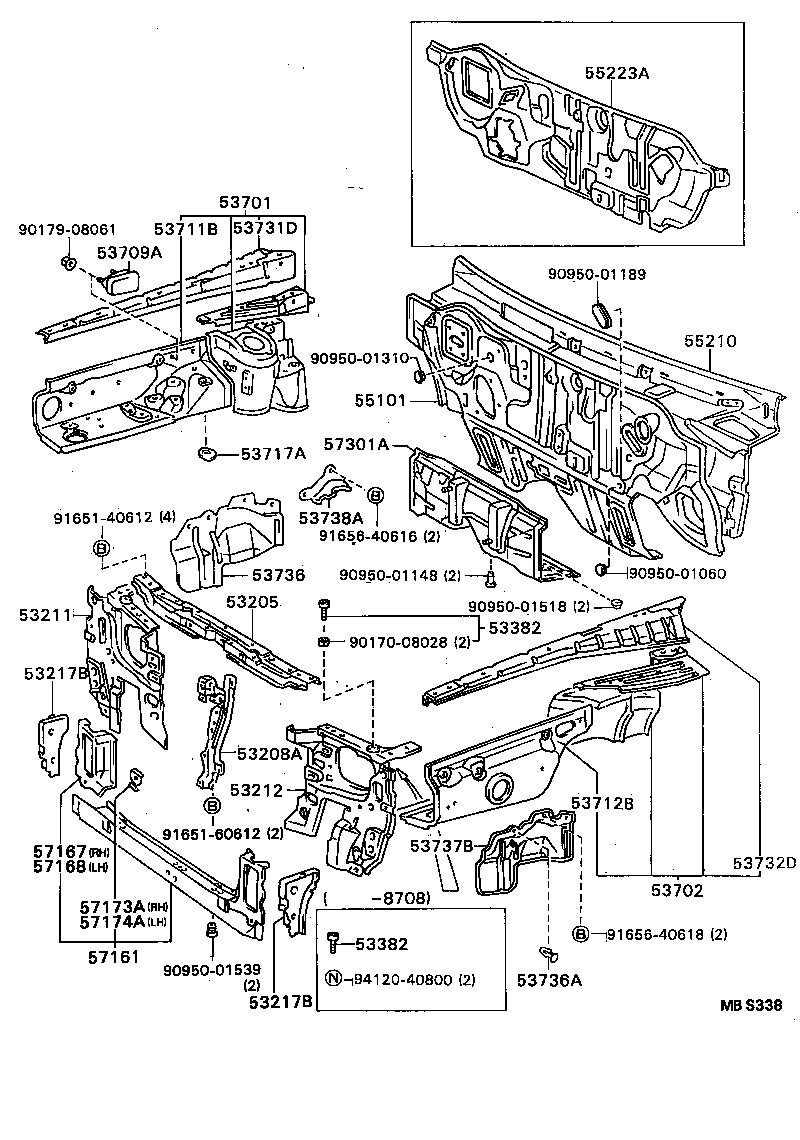 53702-32909 APRON SUB-ASSY, FRONT FENDER, LH product image
