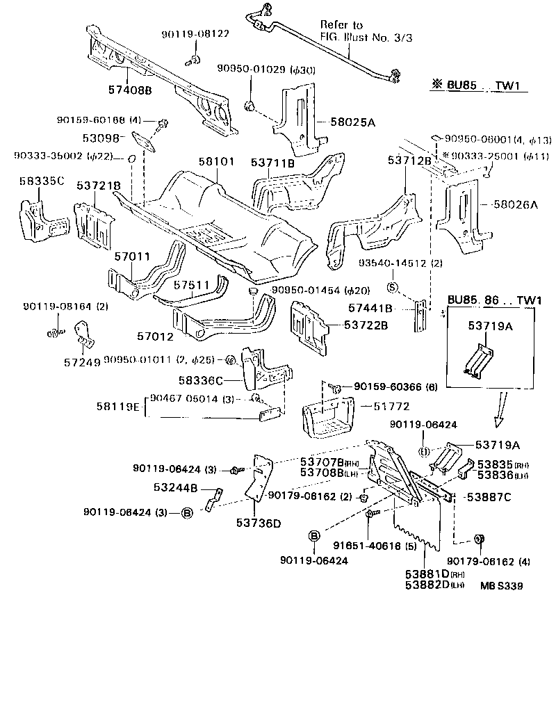 57249-95402 BRACKET, FLEXIBLE HOSE, NO.1 product image