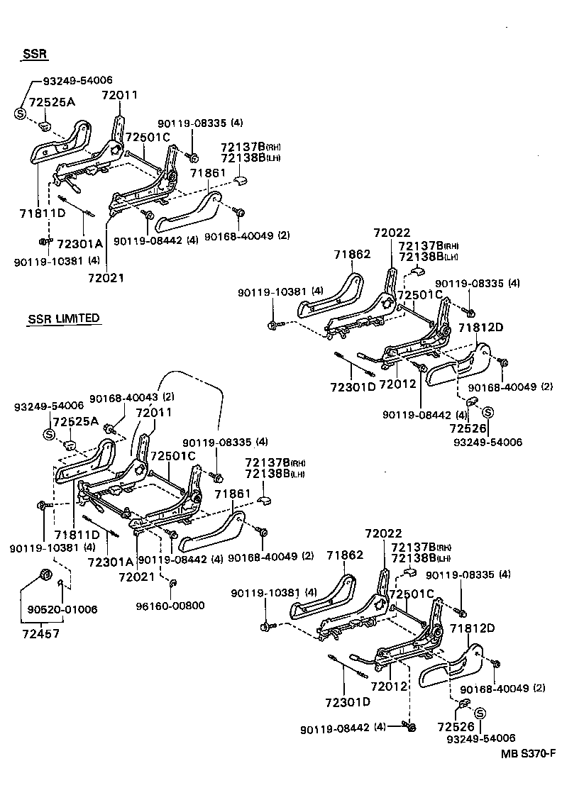 71017-35010 FRAME SUB-ASSY, REAR SEAT BACK, RH product image