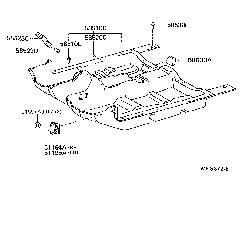 67921-50010 RETAINER, FLOOR CARPET product image