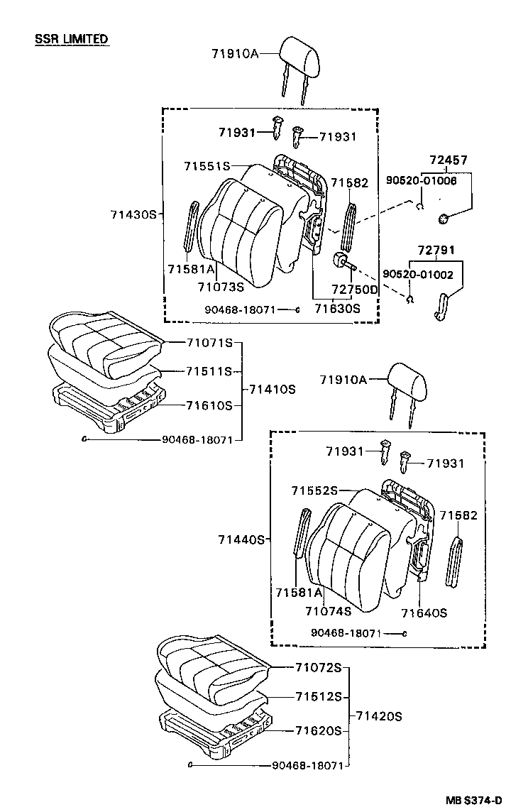 71017-35010 FRAME SUB-ASSY, REAR SEAT BACK, RH product image