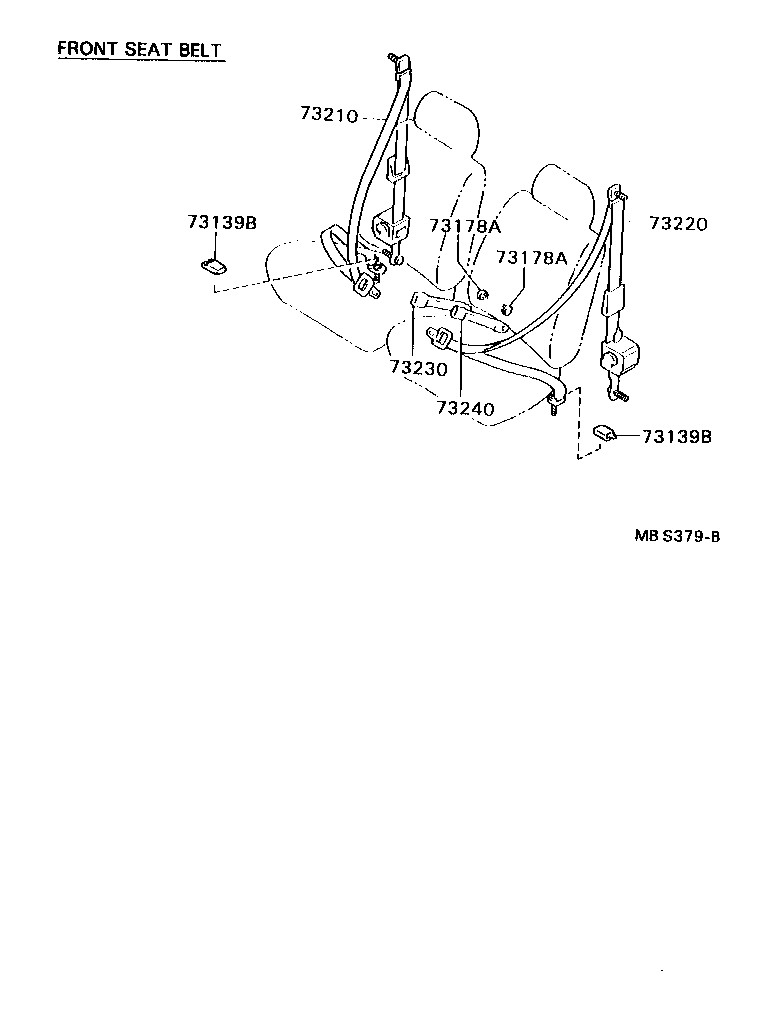 73240-35240-B0 BELT ASSY, FRONT SEAT INNER, LH product image