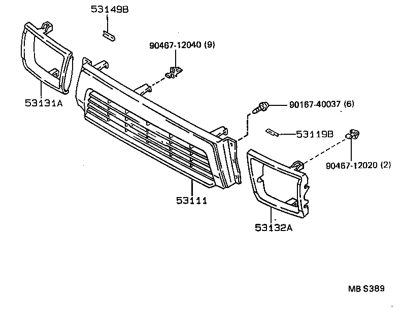 53111-35140 GRILLE, RADIATOR product image
