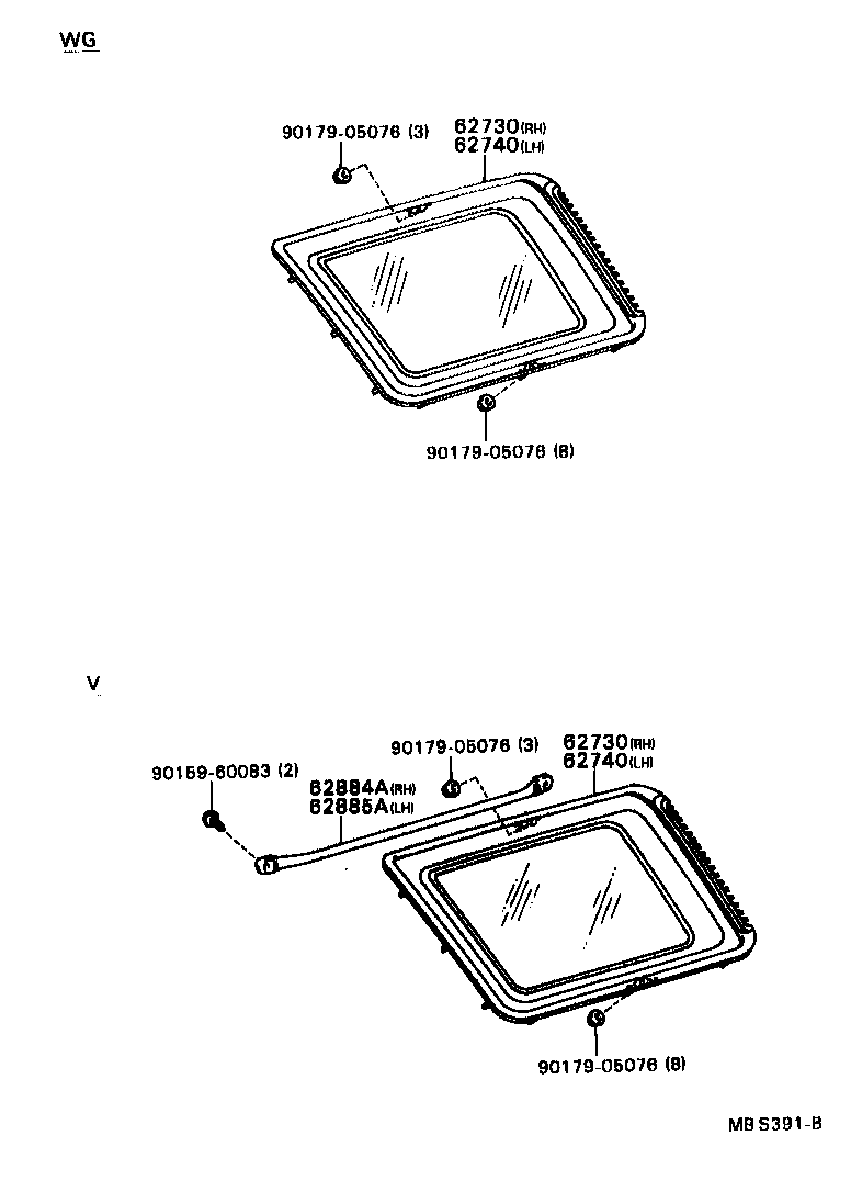 62884-89102 GUARD, QUARTER WINDOW, RH product image