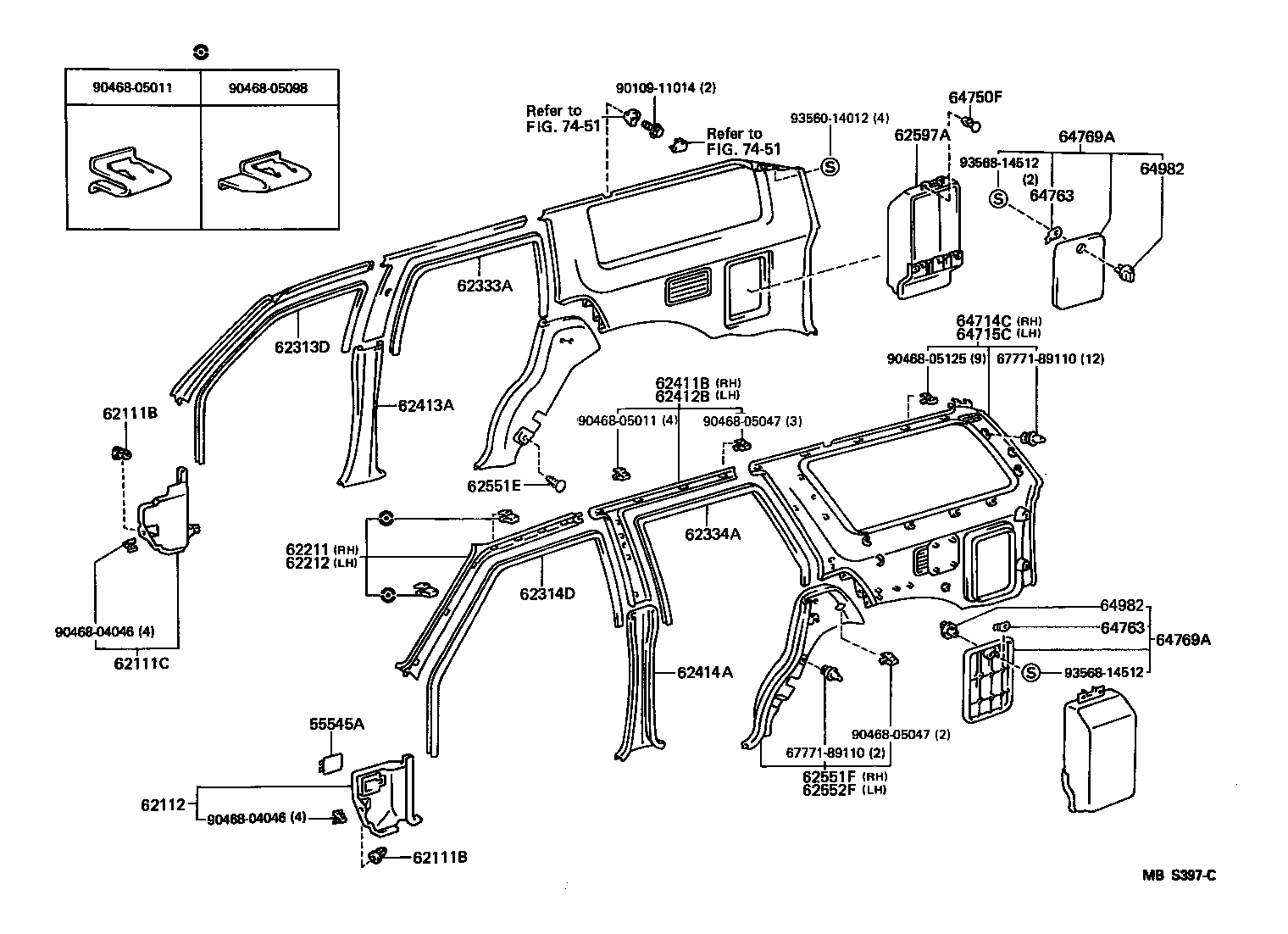 62333-89105-06 TRIM, REAR DOOR OPENING, RH product image