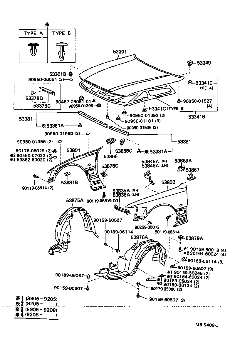 Toyota 90467-08156 CLIP(FOR HOOD TO RADIATOR SUPPORT SEAL)