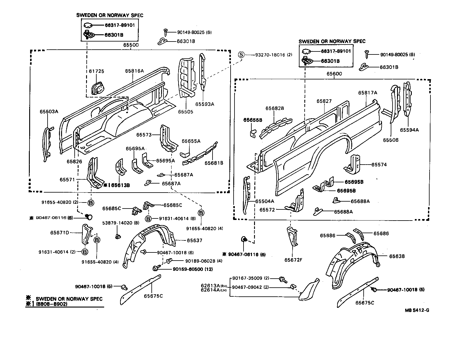65632-89112 PLATE, REAR WHEEL HOUSE, FRONT LH product image