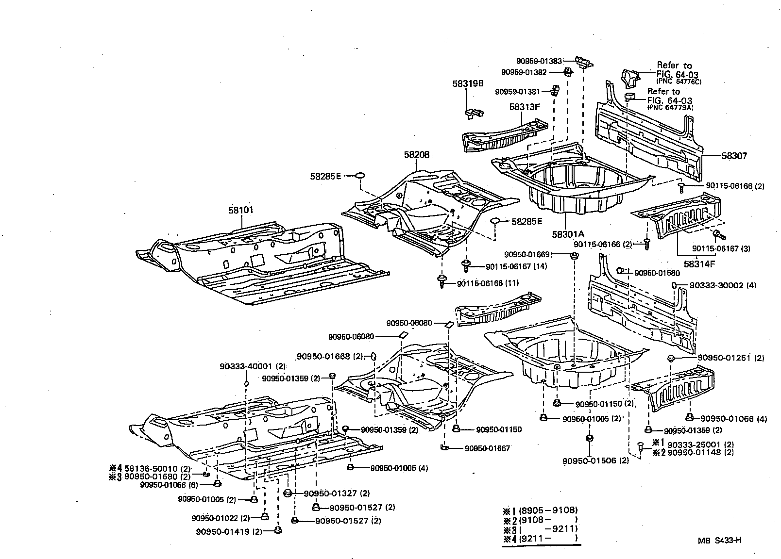 Toyota 58313-50010 EXTENSION, REAR FLOOR PAN TO QUARTER PANEL, RH