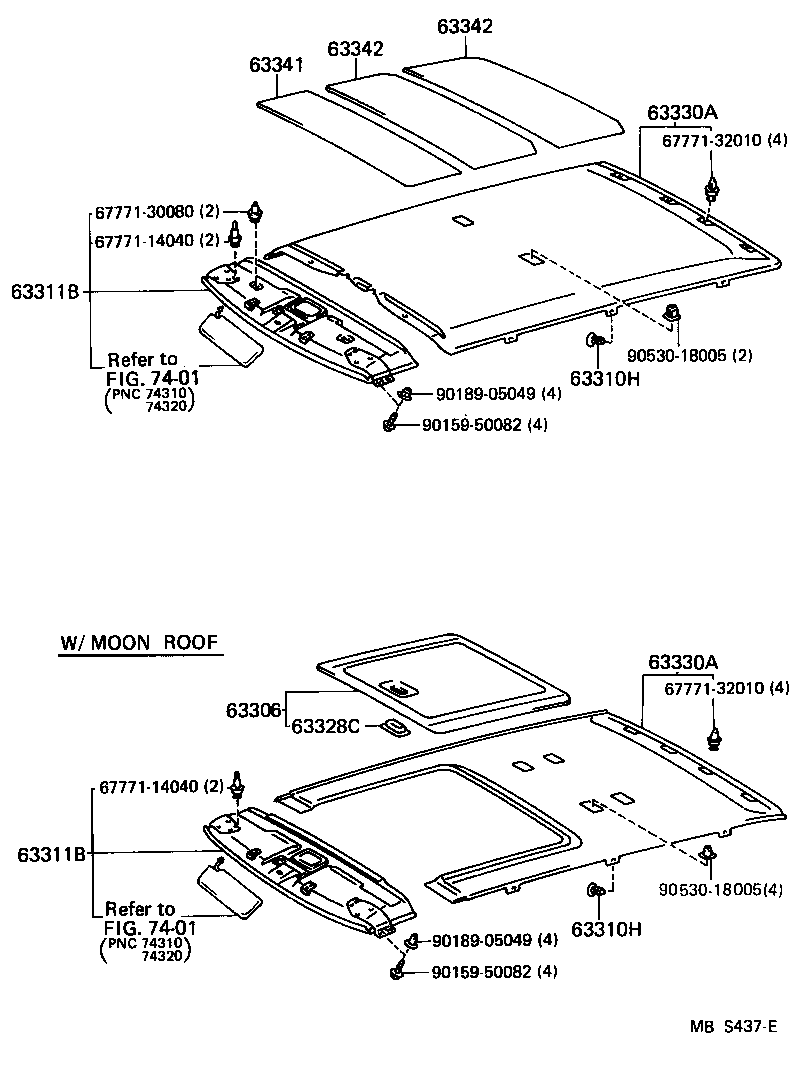 Toyota 63306-50010-C0 TRIM SUB-ASSY, SUNSHADE