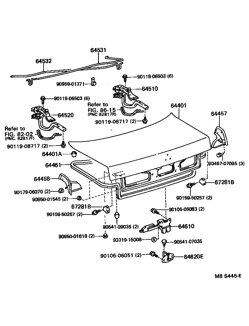 Toyota 90541-10007 CUSHION(FOR LUGGAGE COMPARTMENT DOOR PANEL)