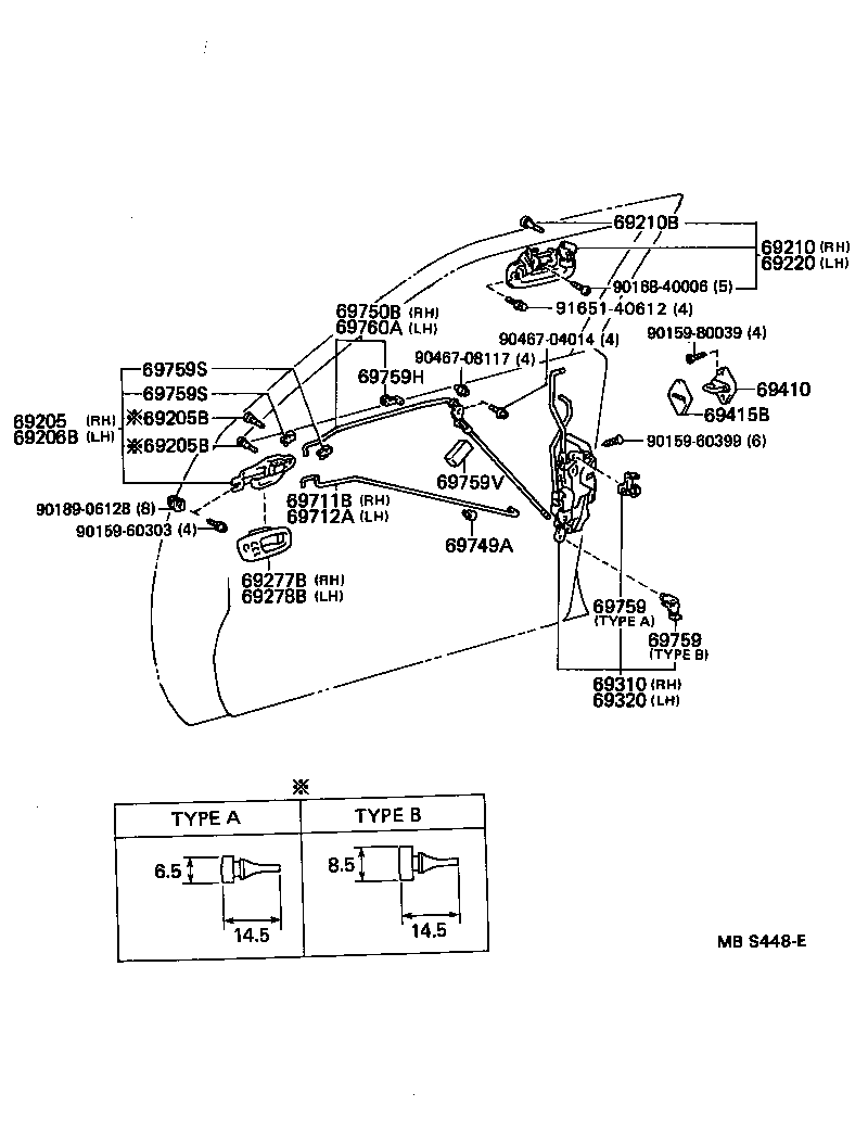 Toyota 90541-04022 CUSHION(FOR FRONT DOOR OUTSIDE HANDLE)