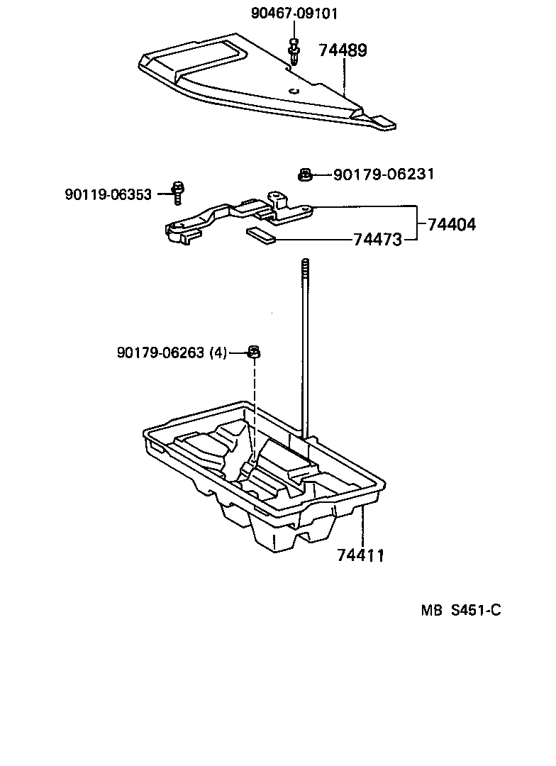 Toyota 74410-50010 CARRIER, BATTERY