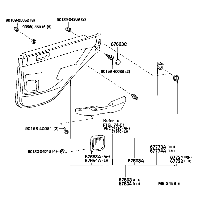 Toyota 67004-50902 PANEL SUB-ASSY, REAR DOOR, LH